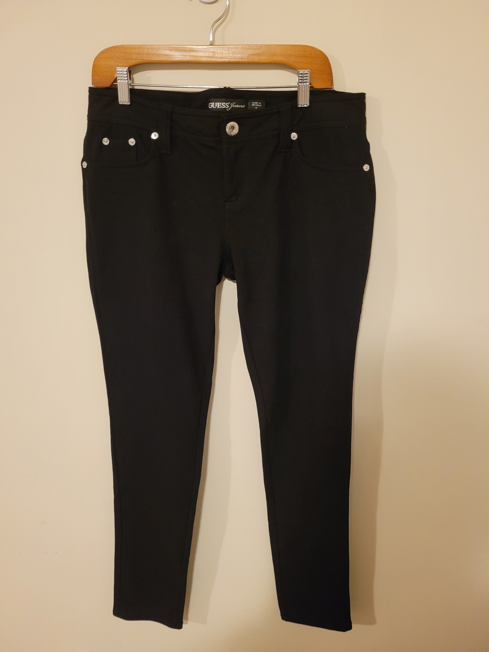 Brand New Vintage Women's GUESS Jeans Black Slim Stretch Jeans Size 31